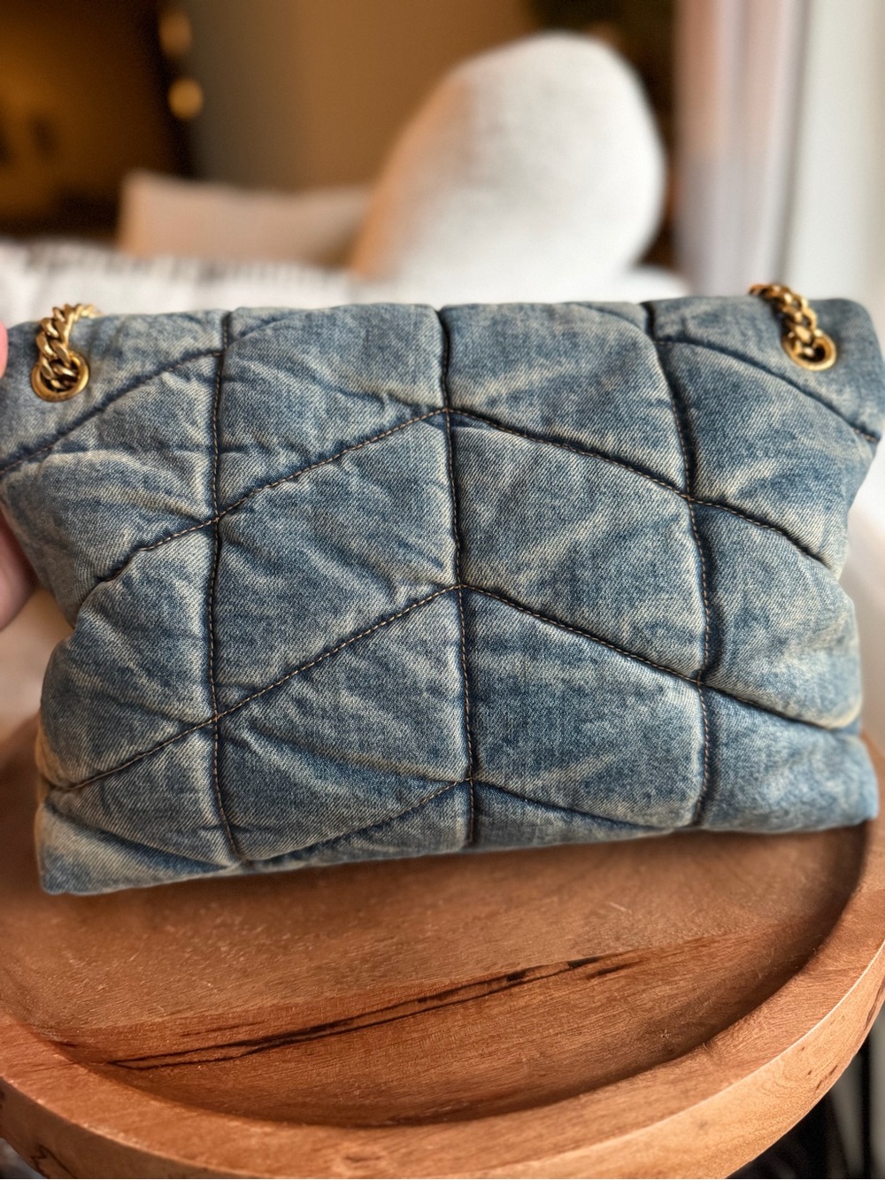 YSL Medium Denim Puffer - Picture 5 of 6